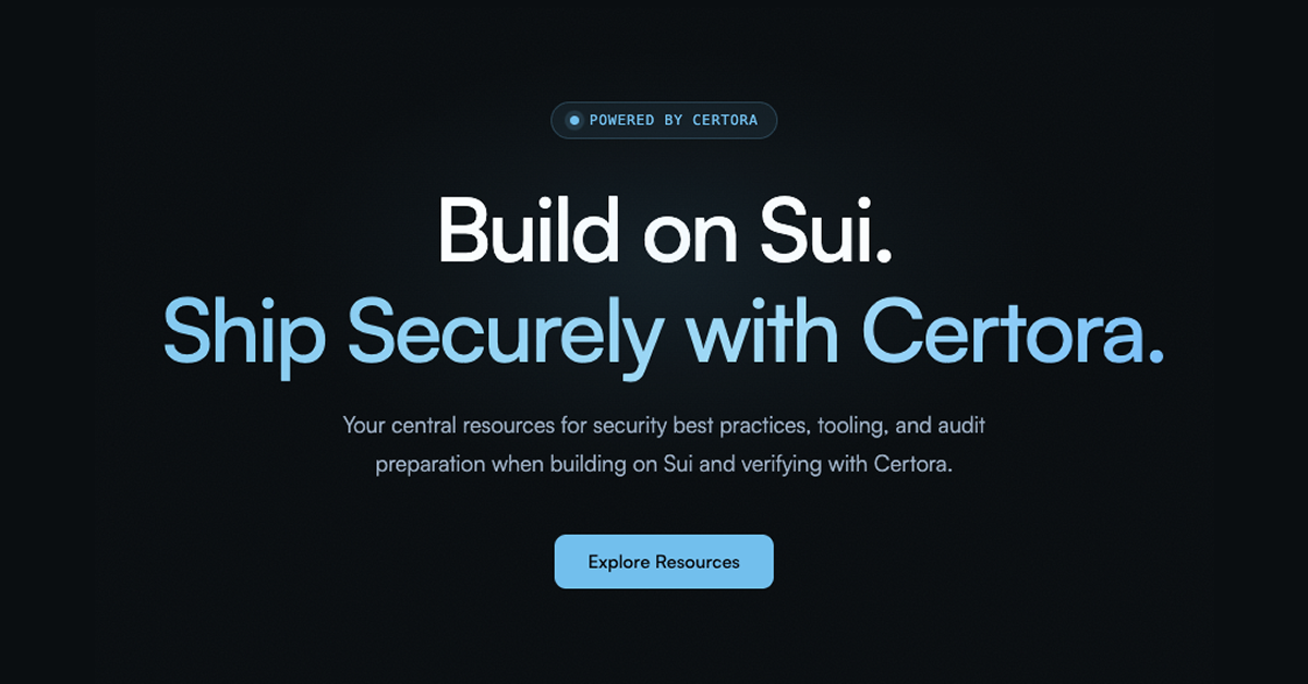 Sui Security Hub — Powered by Certora